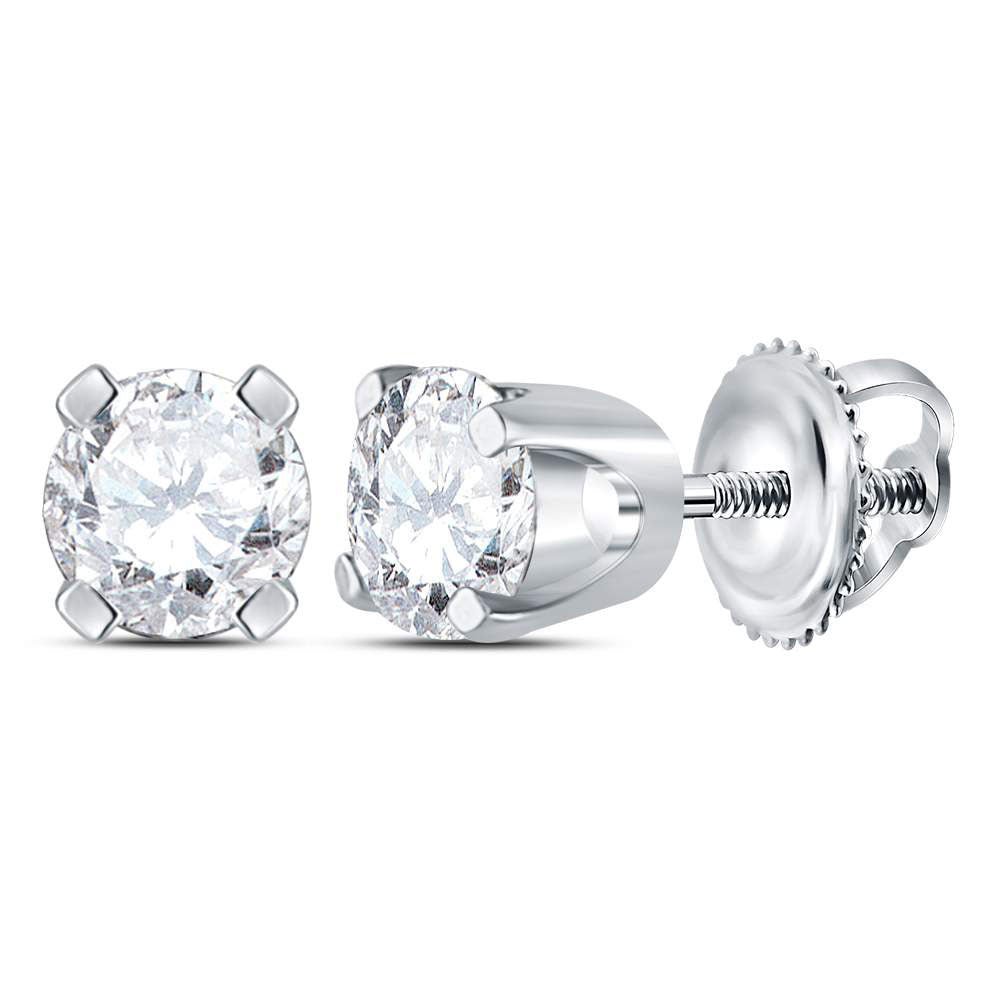 14K White Gold Luxury Diamond Stud Earrings for Everyday Wear - Splendid Jewellery