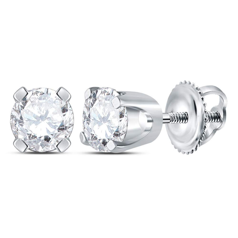 14K White Gold Luxury Diamond Stud Earrings for Everyday Wear - Splendid Jewellery