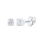Diamond Stud Earrings in 14K White Gold with Fine Detail - Splendid Jewellery