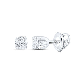 Diamond Stud Earrings in 14K White Gold with Fine Detail - Splendid Jewellery