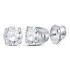 14K White Gold Diamond Stud Earrings 3/4 Cttw - Splendid Jewellery