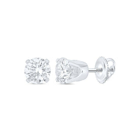 14K White Gold Diamond Stud Earrings 3/4 Cttw - Splendid Jewellery