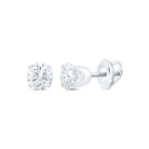 14K White Gold Elegant Stud Earrings with Diamond with Elegant Styling - Splendid Jewellery