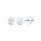 14K White Gold Elegant Stud Earrings with Diamond with Elegant Styling - Splendid Jewellery