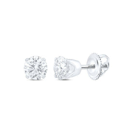 14K White Gold Elegant Stud Earrings with Diamond with Elegant Styling - Splendid Jewellery
