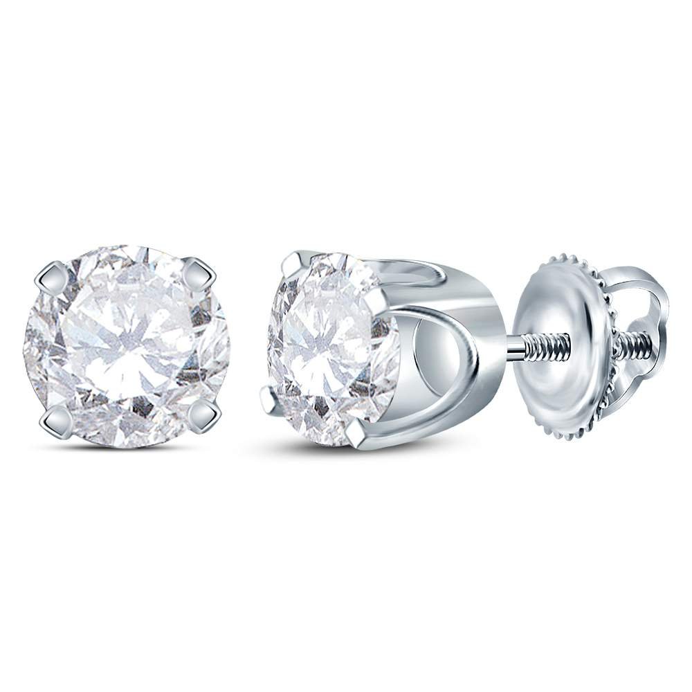 Round Diamond Stud Earrings 1 Cttw Gift Edition - Splendid Jewellery