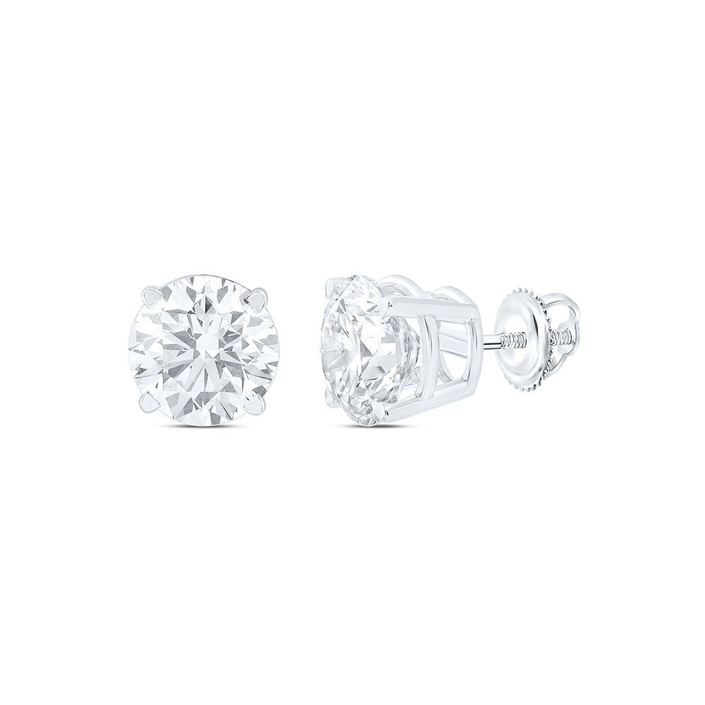 14K White Gold Diamond Stud Earrings 2 Cttw - Splendid Jewellery