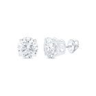 14K White Gold Diamond Stud Earrings 2 Cttw - Splendid Jewellery