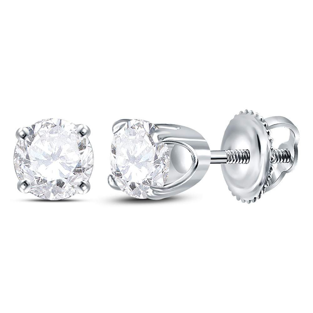 14K White Gold Diamond Stud Earrings 5/8 Cttw Gift Edition - Splendid Jewellery