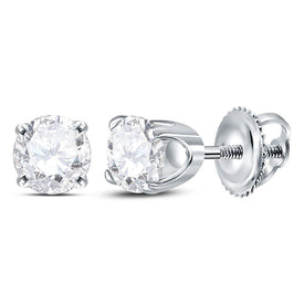 14K White Gold Diamond Stud Earrings 5/8 Cttw Gift Edition - Splendid Jewellery