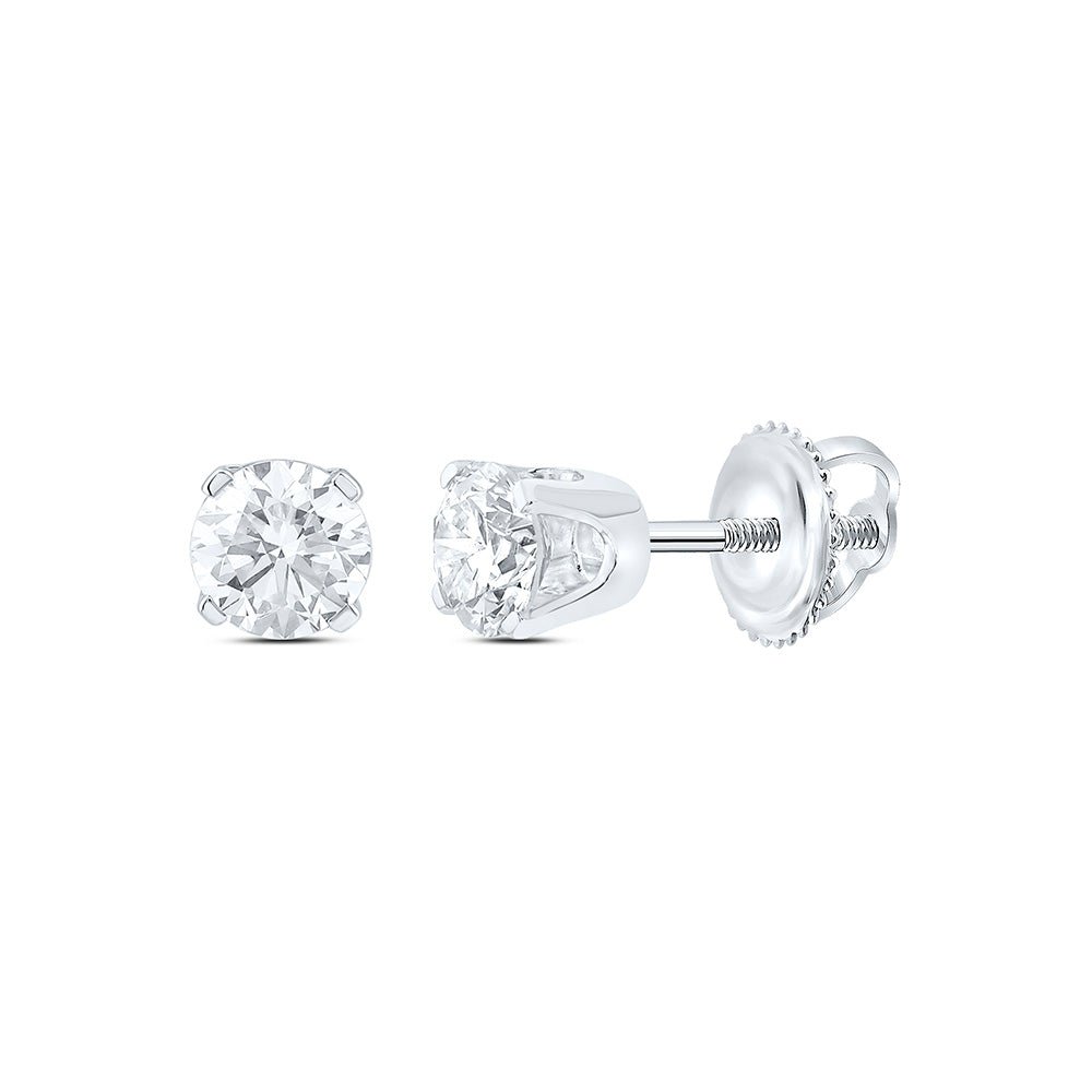 14K White Gold Diamond Stud Earrings 5/8 Cttw Gift Edition - Splendid Jewellery