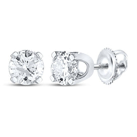 14K White Gold Diamond Stud Earrings 1/2 Cttw - Splendid Jewellery