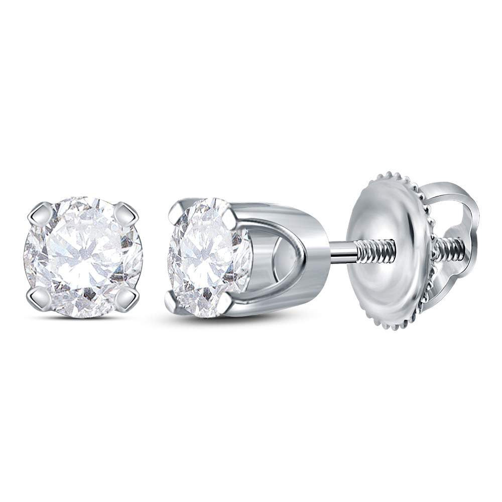 14K White Gold Diamond Earrings for Everyday Wear with Natural Sparkle - Splendid Jewellery