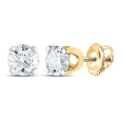 14K Yellow Gold Diamond Stud Earrings 1/4 Cttw - Splendid Jewellery