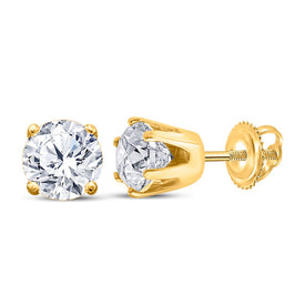 14K Yellow Gold Diamond Earrings for Everyday Wear with Natural Sparkle - Splendid Jewellery