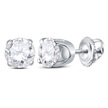 Load image into Gallery viewer, Diamond Stud Earrings in 14K White Gold with Elegant Styling - Splendid Jewellery