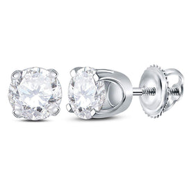 Diamond Stud Earrings in 14K White Gold with Elegant Styling - Splendid Jewellery