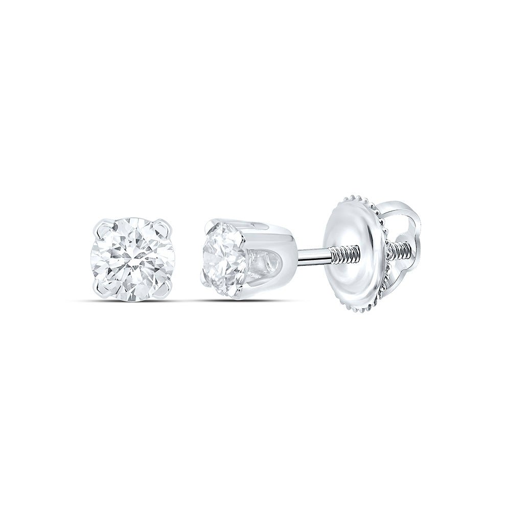 Diamond Stud Earrings in 14K White Gold for Everyday Wear - Splendid Jewellery