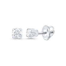 Load image into Gallery viewer, Diamond Stud Earrings in 14K White Gold for Everyday Wear - Splendid Jewellery