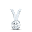 14K White Gold Round Diamond Womens Solitaire Pendant 1 Cttw - Splendid Jewellery