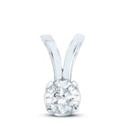 14K White Gold Round Diamond Womens Solitaire Pendant 1 Cttw - Splendid Jewellery