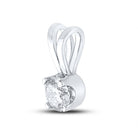 14K White Gold Round Diamond Womens Solitaire Pendant 1/2 Cttw - Splendid Jewellery