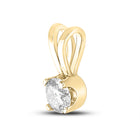 14K Yellow Gold Round Diamond Womens Solitaire Pendant 1/2 Cttw - Splendid Jewellery
