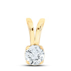 14K Yellow Gold Round Diamond Womens Solitaire Pendant 1/2 Cttw - Splendid Jewellery