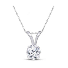Load image into Gallery viewer, 14K White Gold Round Diamond Womens Solitaire Pendant 1/4 Cttw - Splendid Jewellery
