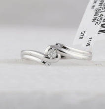 Load image into Gallery viewer, Eternal Love | 10kt White Gold Womens Round Diamond Solitaire Promise Ring 1/20 Cttw | Splendid Jewellery  Front View from Splendid Jewellery