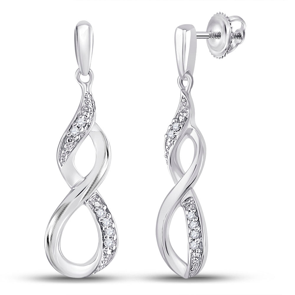 Sterling Silver Diamond Earrings 1/20 Cttw - Splendid Jewellery