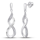Sterling Silver Diamond Earrings 1/20 Cttw - Splendid Jewellery