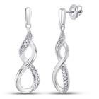 Sterling Silver Diamond Earrings 1/20 Cttw - Splendid Jewellery