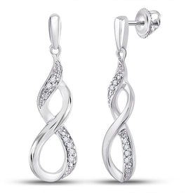 Sterling Silver Diamond Earrings 1/20 Cttw - Splendid Jewellery