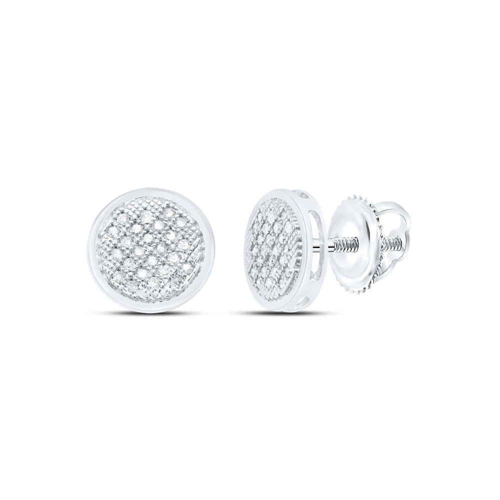 Diamond Cluster Earrings in Sterling Silver - Splendid Jewellery