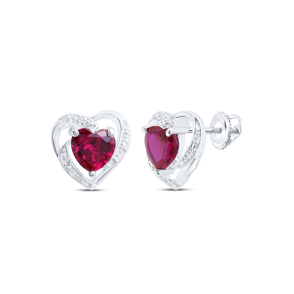 Sterling Silver Luxury Ruby Stud Earrings - Splendid Jewellery