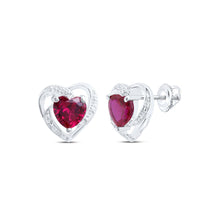 Load image into Gallery viewer, Sterling Silver Luxury Ruby Stud Earrings - Splendid Jewellery