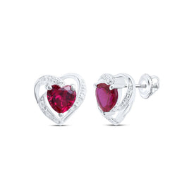 Sterling Silver Luxury Ruby Stud Earrings - Splendid Jewellery
