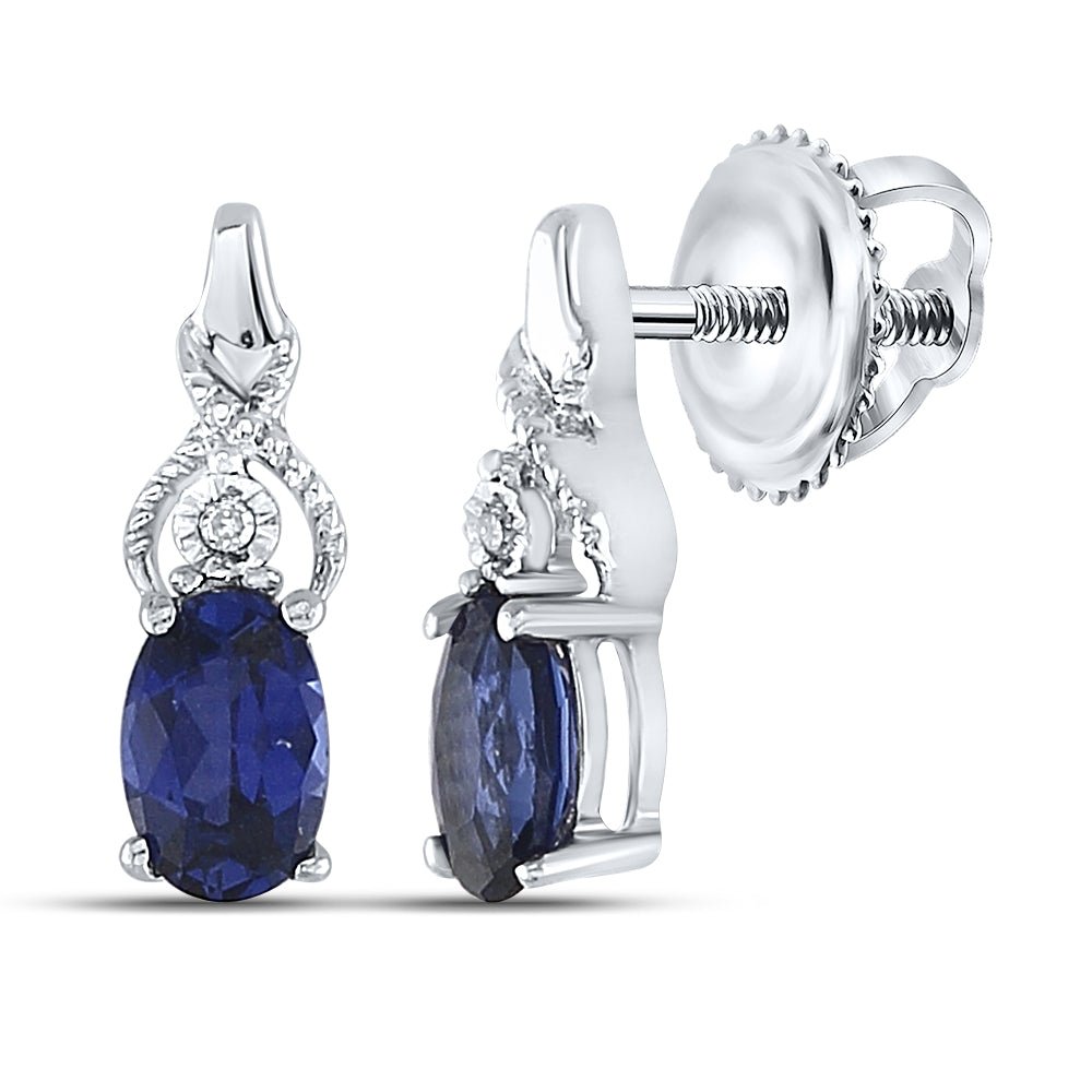 Sterling Silver Luxury Blue Sapphire Stud Earrings - Splendid Jewellery