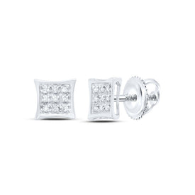 Sterling Silver Diamond Stud Earrings 1/20 Cttw - Splendid Jewellery