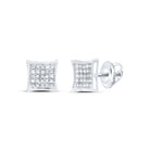 Sterling Silver Modern Diamond Earrings with Elegant Styling - Splendid Jewellery