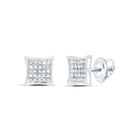 Sterling Silver Modern Diamond Earrings with Elegant Styling - Splendid Jewellery