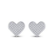 Load image into Gallery viewer, Round Diamond Earrings in Sterling Silver for Everyday Wear - Splendid Jewellery