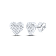 Load image into Gallery viewer, Round Diamond Earrings in Sterling Silver for Everyday Wear - Splendid Jewellery