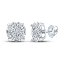 Load image into Gallery viewer, Sterling Silver Round Diamond /8ct - Micr - Pave Earrings 1/8 Cttw - Splendid Jewellery
