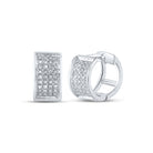 Sterling Silver Round Diamond Hoop Earrings Gift Edition - Splendid Jewellery