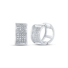Load image into Gallery viewer, Sterling Silver Round Diamond Hoop Earrings Gift Edition - Splendid Jewellery