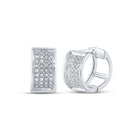 Sterling Silver Round Diamond Hoop Earrings Gift Edition - Splendid Jewellery