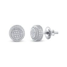 Load image into Gallery viewer, Sterling Silver Round Diamond P1n Micro - Pave Unisex Earring 1/20 Cttw - Splendid Jewellery