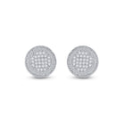 Sterling Silver Round Diamond P2 Micro - Pave Unisex Earring 1/6 Cttw - Splendid Jewellery